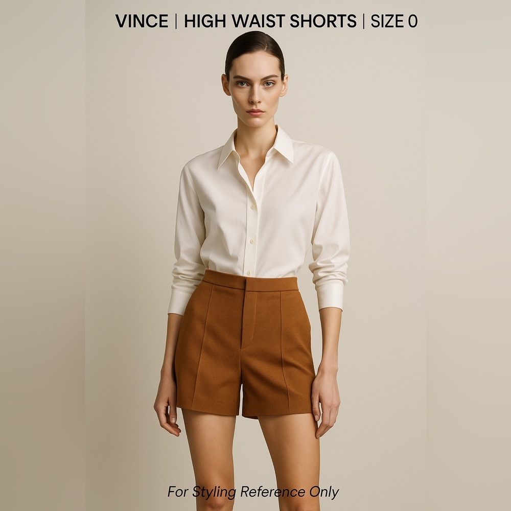 Vince | Size 0 (US) | Warm Caramel | Tailored High Waist Shorts